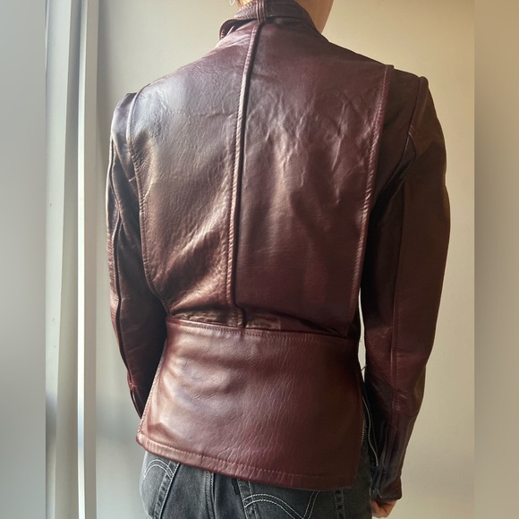 Oxblood vintage leather jacket - Picture 13 of 16